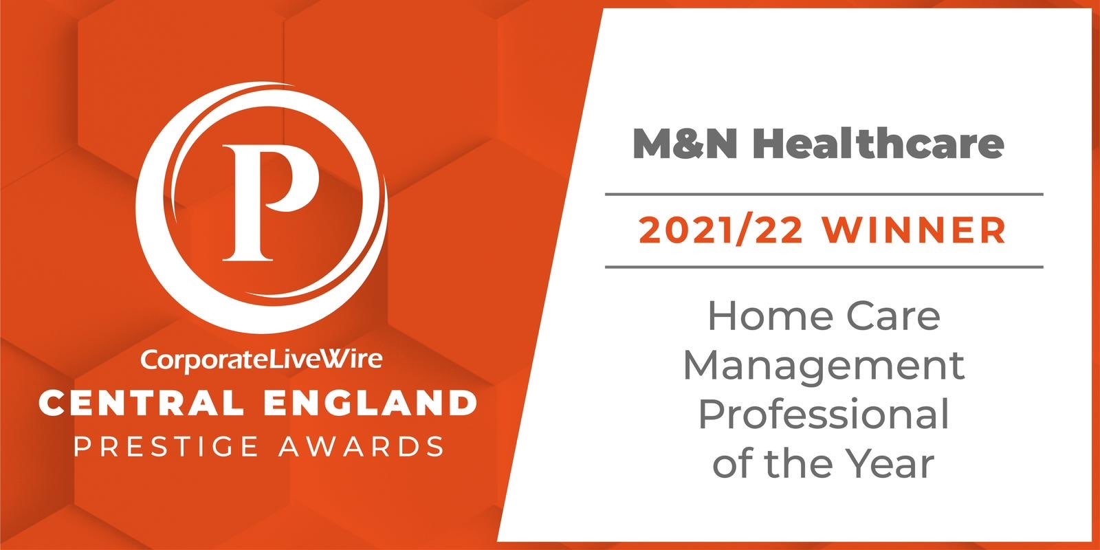 M&N Healthcare award - Homecare professional of the year 2021 - 2022